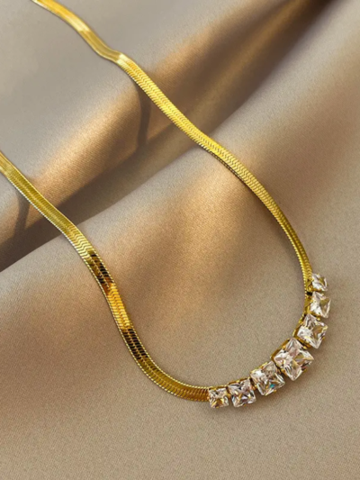 premium white sequence diamond necklace