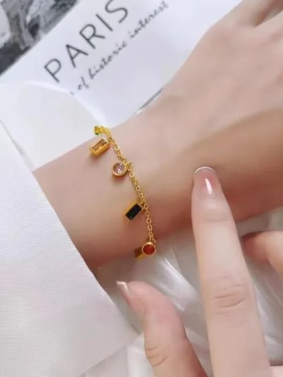 rainbow charms bracelet