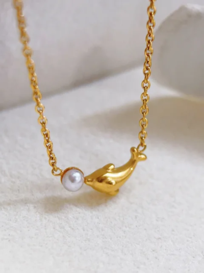 Playing dolphin necklace