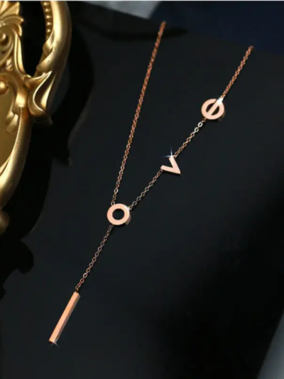 Love letter necklace-Rose gold