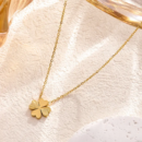 Clover flower pendant necklace-Plain