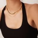 Double layered snake chain necklace
