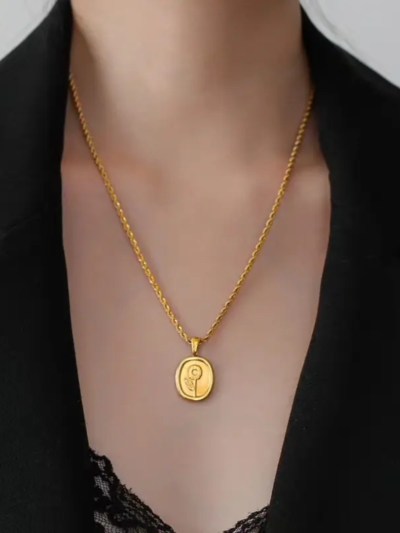 Golden sunflower necklace