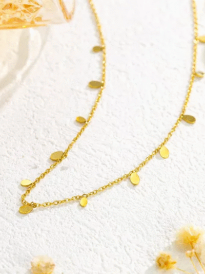 Tassel plain oval necklace