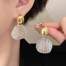 Dual tone drop earrings