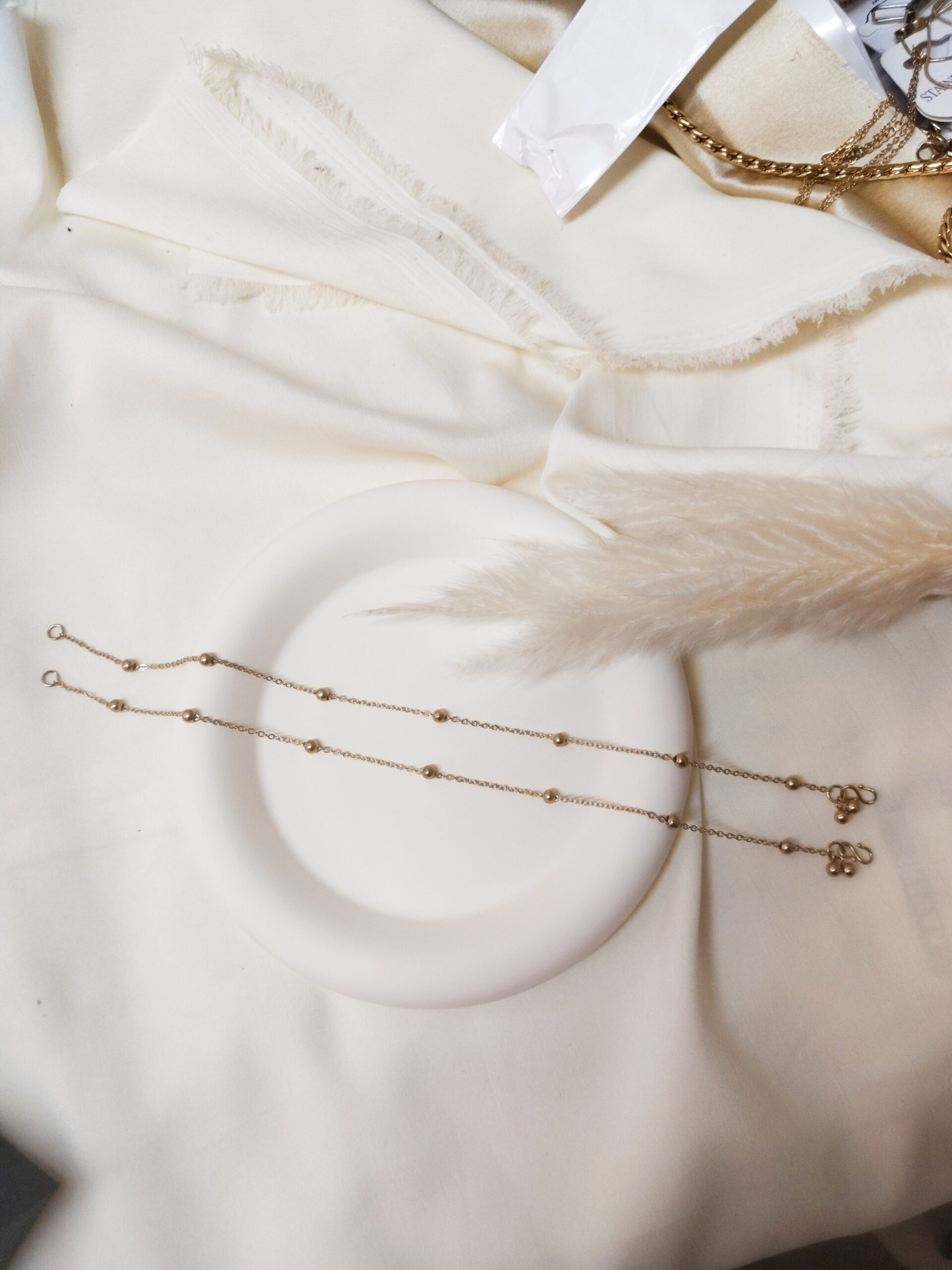 Anklets -Ball chain round Pair- set of two