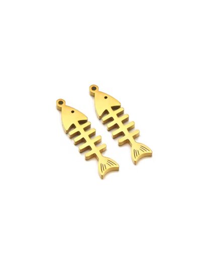 Fish skeleton charm