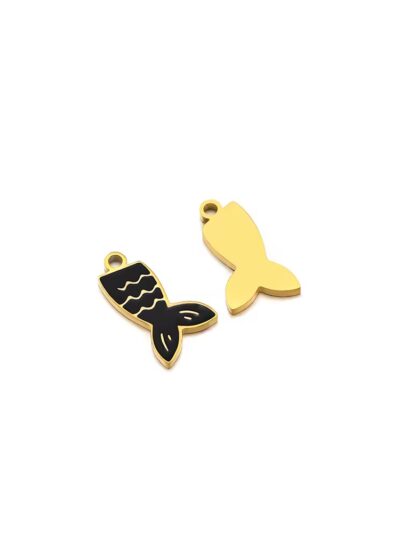 Black fish tail charm