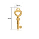 Heart key golden charm