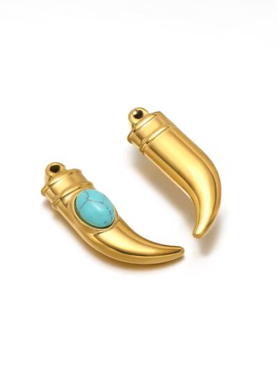 Golden horned gemstone blue