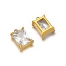 Big rectangle single hole stone charm white