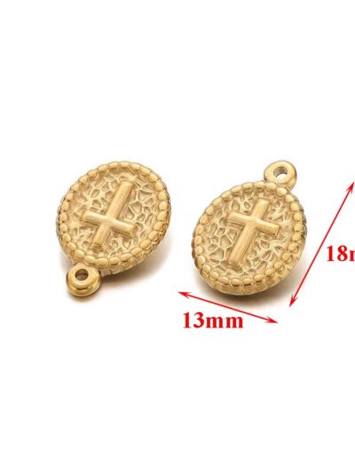 Dainty cross charm round