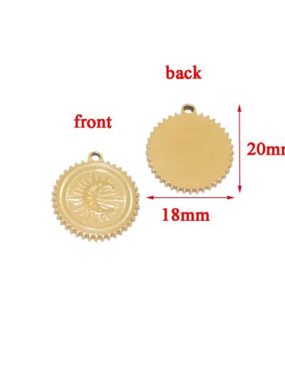 Dainty sun moon charm