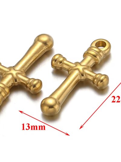 Golden dainty cross charm