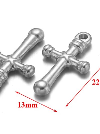 Silver dainty cross charm