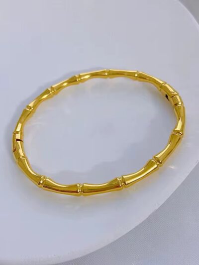 Bamboo cuff bracelet gold