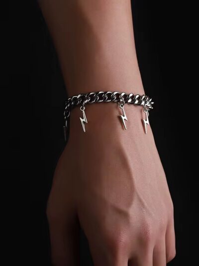 Silver lightening Stainless steel bracelet