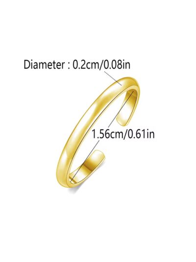 Plain toe ring Small in Pair
