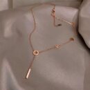 Love connected chain necklace rose Gold