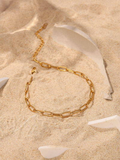 TIRA Paperclip chain Anklets Pair