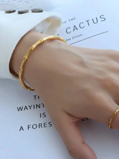 Bamboo openable cuff bracelets