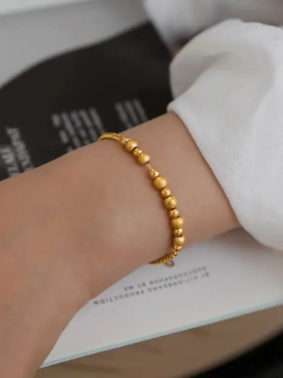 Frosted round ball bracelets