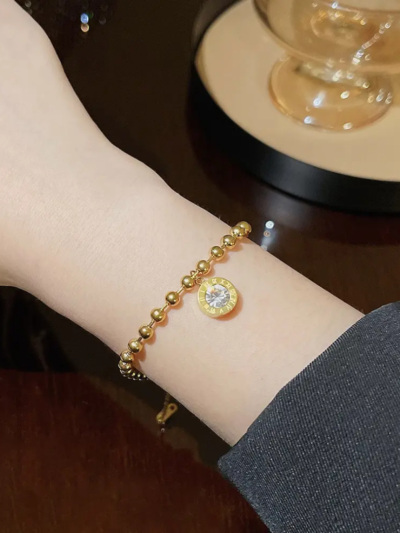 Roman numeral diamond encrusted bracelets