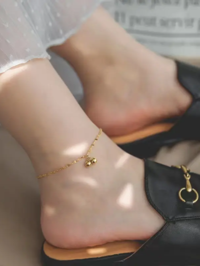 Lip chain dainty minimal Anklets Pair