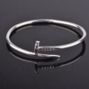 Plain Nail Cuff bracelets Silver
