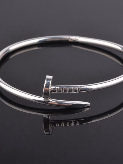 Plain Nail Cuff bracelets Silver