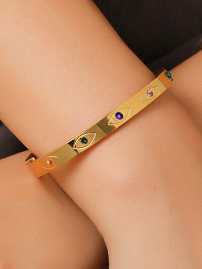 Evil eye multi color Cuff bracelets
