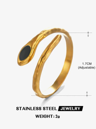 Adjustable Serpent rings - jet black