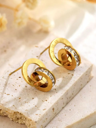 Roman numeral zircona Studs