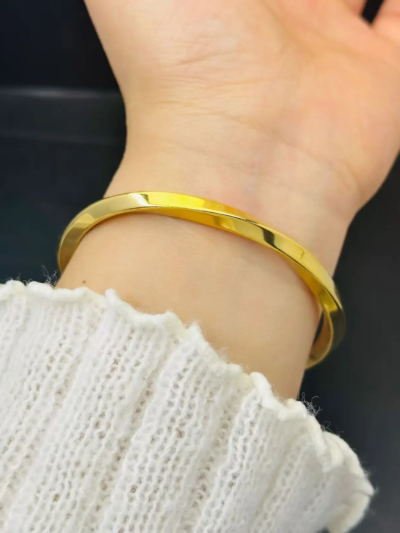 Twisted Golden Cuff Bracelets