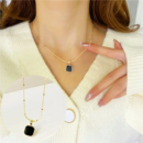 Black shell Square necklace