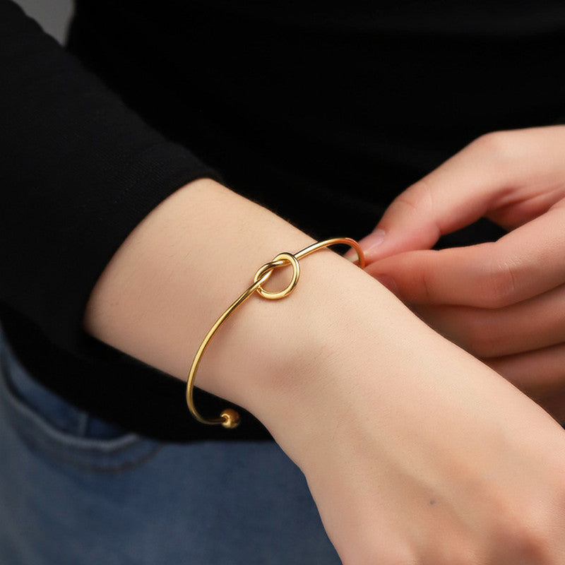 Knotted Cuff Bracelet with Ball closure - Image 8