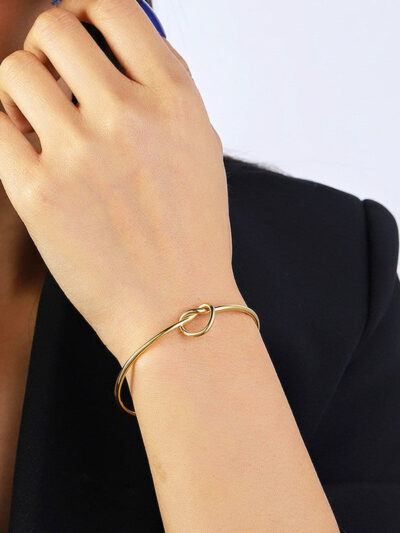 Knotted Cuff Bracelet with Ball closure
