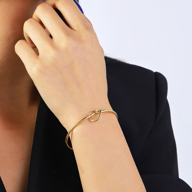 Knotted Cuff Bracelet with Ball closure