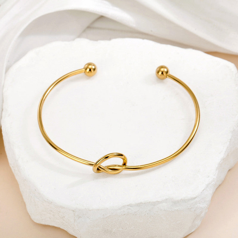 Knotted Cuff Bracelet with Ball closure - Image 5