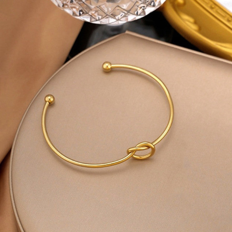 Knotted Cuff Bracelet with Ball closure - Image 3