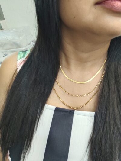 Triple layered Snake cuban chain necklace