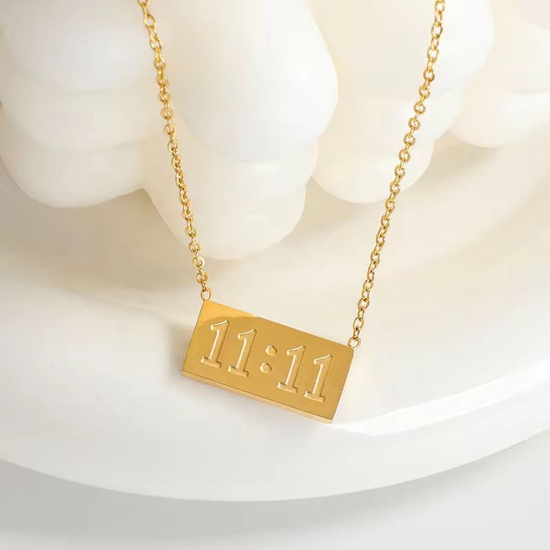 11:11 trust your timing necklace
