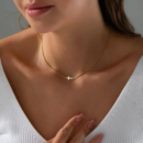 Clavicle Minimal cross necklace