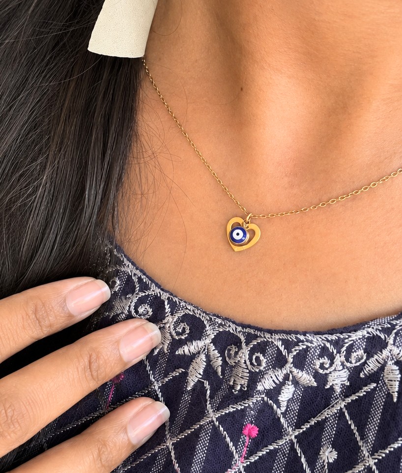 Love Lock Evil eye Pendant